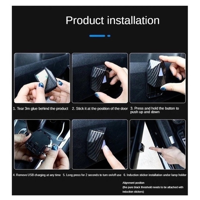 Đèn xe máy Pikachu bingdwendwen Đèn Logo Cửa Xe Hơi đèn, Đèn Led chiếu cửa họa cho xe hơi ( 1 Đèn ) Đèn chiếu laser không dây gắn cửa xe