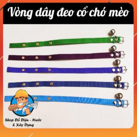 Vòng cổ chó & mèo vải dù (có lục lạc) - Đủ size - Màu ngẫu nhiên