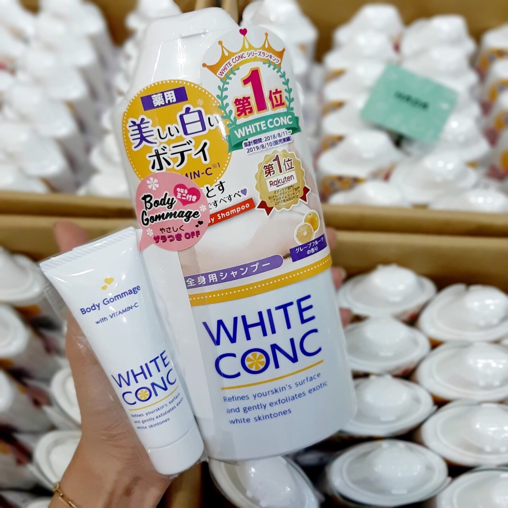 (Tặng kèm tdc mặt 20g) Sữa tắm trắng da toàn thân White Conc