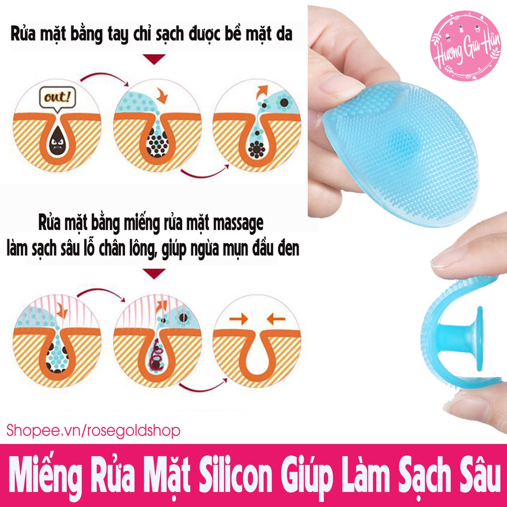 Miếng Rửa Mặt Silicon Hỗ Trợ Tẩy Tế Bào Chết, Ngăn Mụn Đầu Đen Chất Lượng Cao