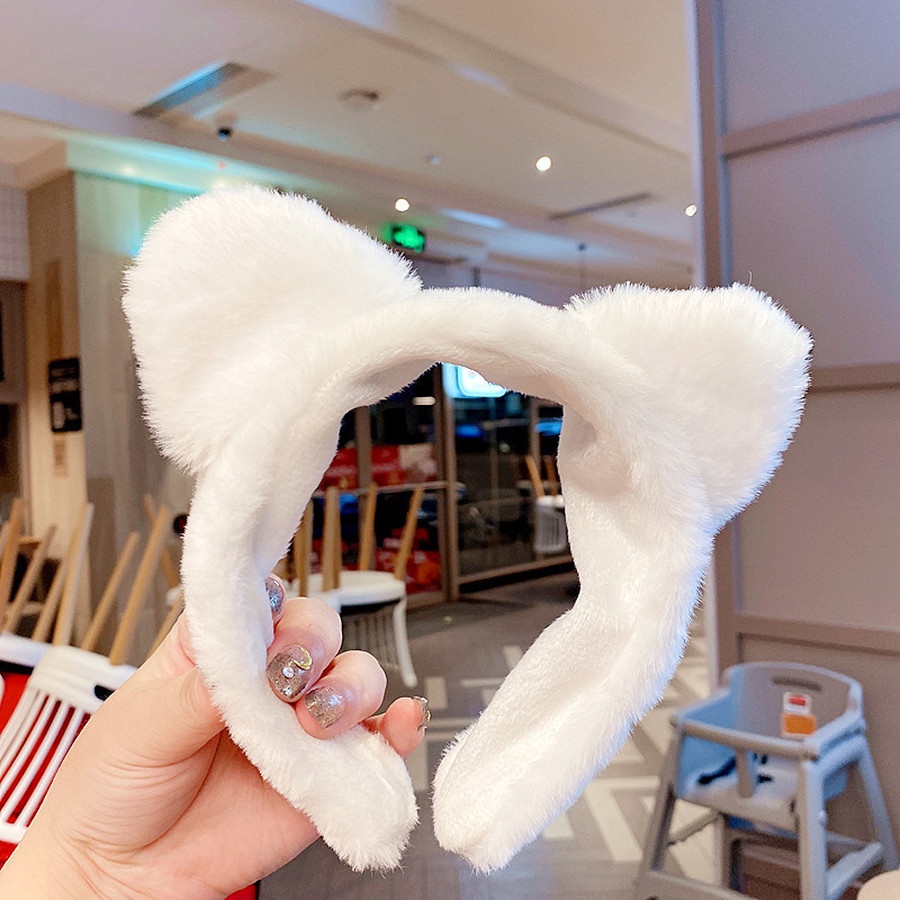 Cài tóc tai mèo bằng lông nhung dễ thương xinh xắn cho nữ