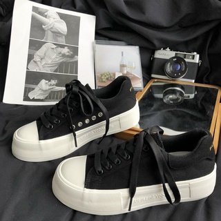 Giày thể thao nữ đế bánh mì, giày sneaker độn đế dáng basic dễ phối đồ