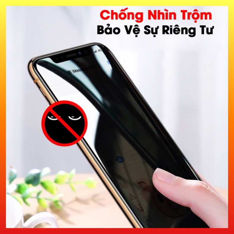 CƯỜNG LỰC FULL MÀN CHỐNG NHÌN TRỘM DÀNH CHO IPHONE - HẠN CHẾ BÁM VÂN TAY