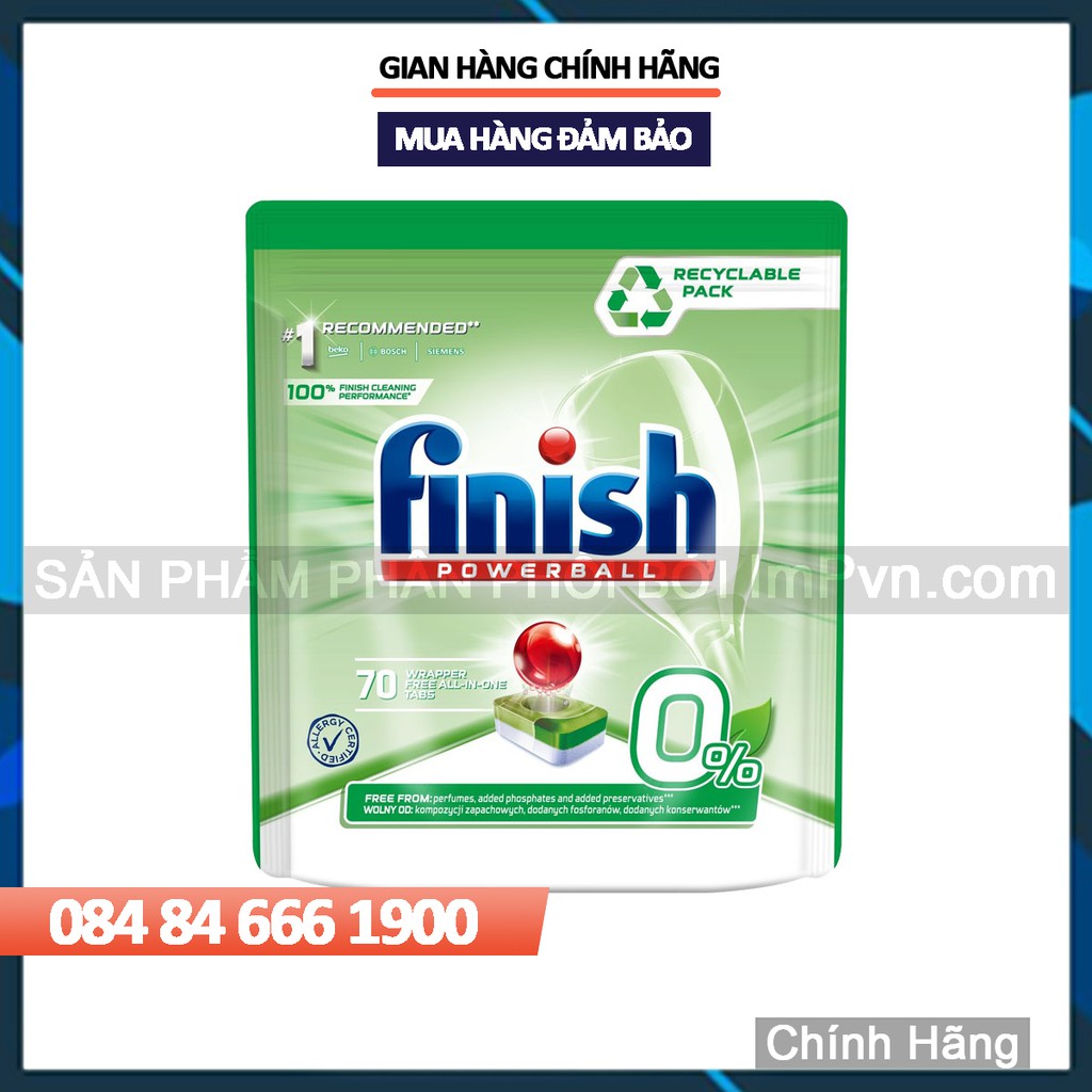 Combo Viên rửa bát Finish Eco 0% và nước làm bóng Finish Eco 0%