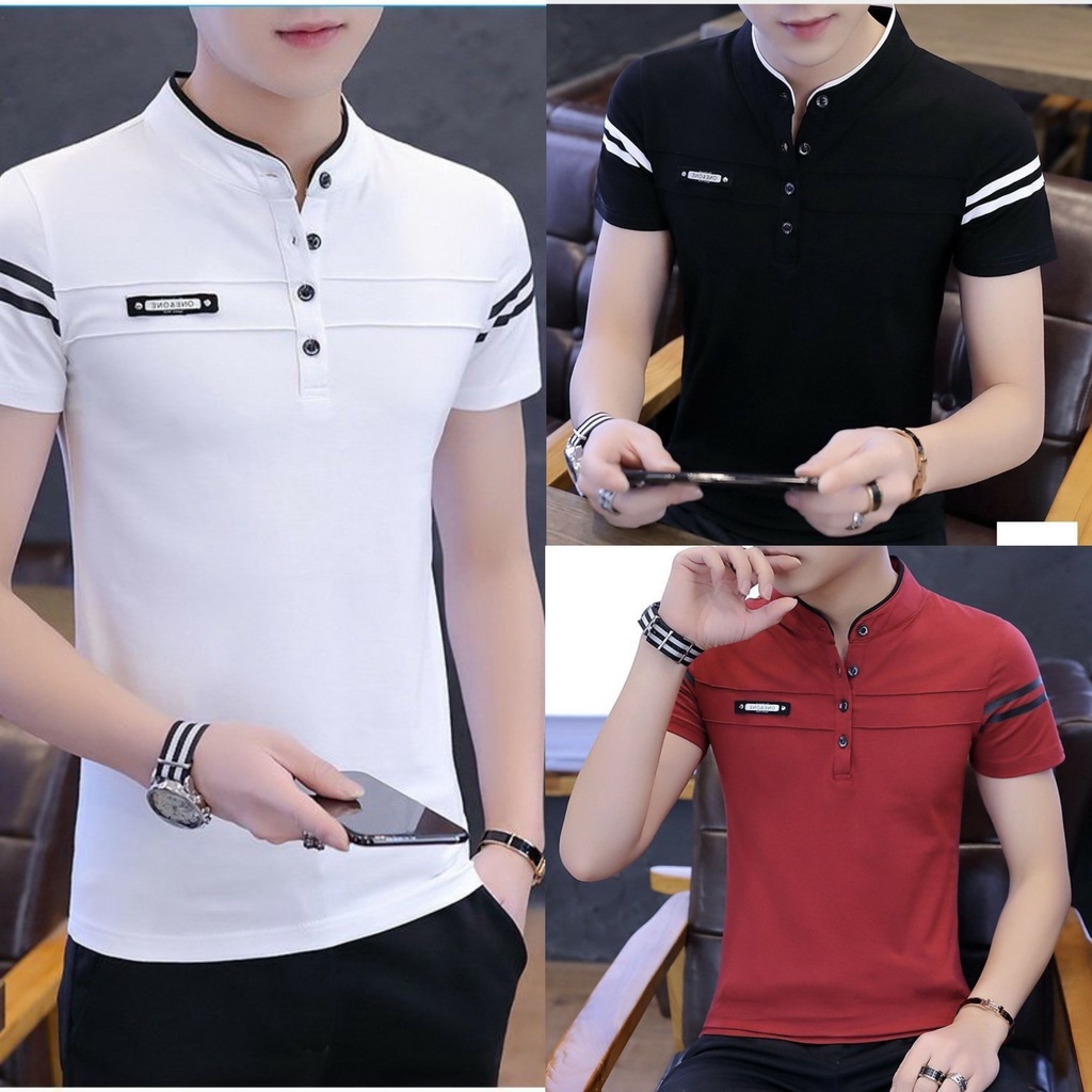 Áo Thun Nam, Áo Polo Nam Có Cổ Vải Thun Cotton Cao Cấp Mẫu mới 2022 Thiết Kế Sọc Ngang LoGo ONE ONE