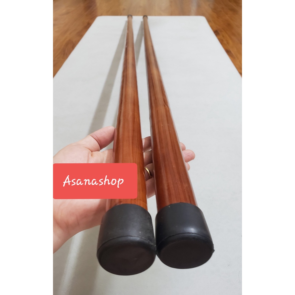 Gậy tập Yoga, Thể Dục, Dưỡng Sinh, Võ Thuật, Chất Liệu Gỗ Cao Cấp, Hai Đầu Bọc Cao Su, Phủ PU Bóng Đẹp, Đầm Tay, An Toàn