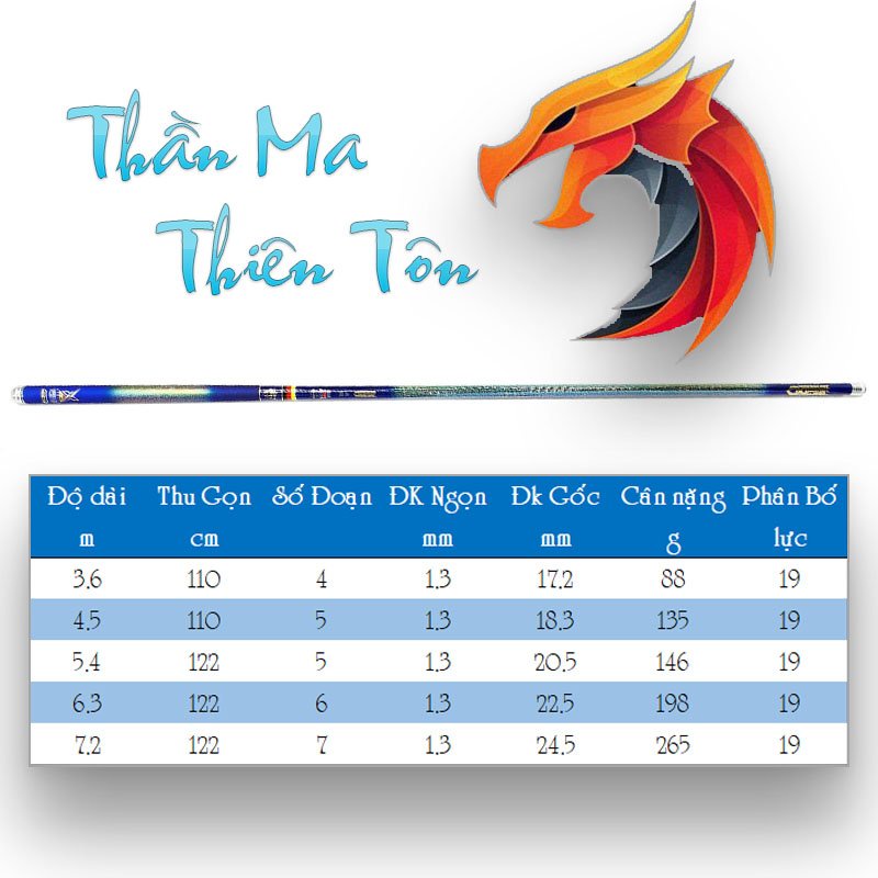 Thần Ma Thiên Tôn Cần câu tay Thần Ma Thiên Tôn 6H carbon cao cấp tặng ngọn phụ CD26