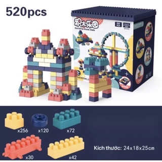Bộ lego lắp ráp gồm 520 chi tiết. lego xép hình đồ chơi cho bé