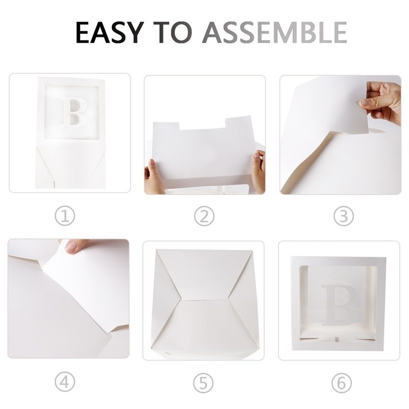 Hộp Đựng Bóng Bay Trong Suốt Hình Vuông Dùng Trang Trí DIY