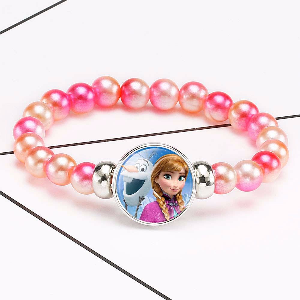 Bộ 2 Vòng Tay Chuỗi Hạt Họa Tiết Hoạt Hình Elsa Và Anna Trong Phim Frozen