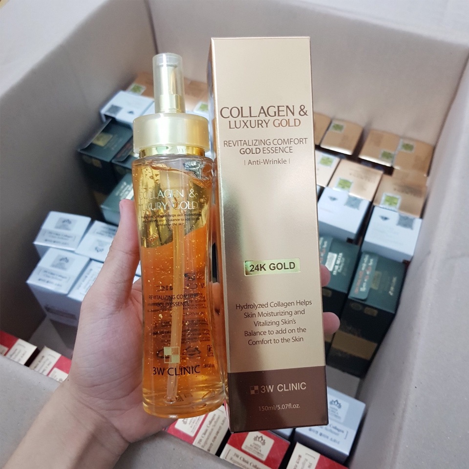 Tinh chất dưỡng da 3W Clinic Collagen Luxury Gold Essence dưỡng ẩm Hàn Quốc