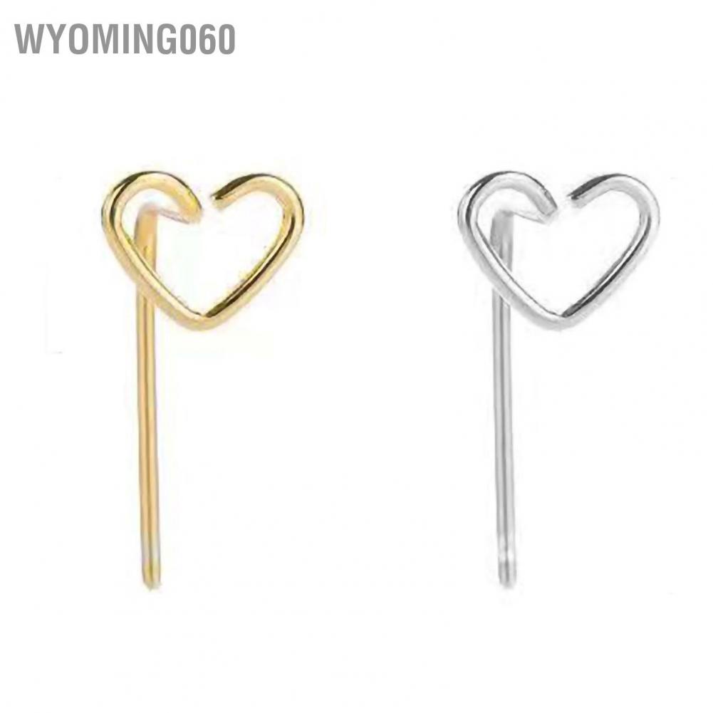 Wyoming060 Heart Shaped Stud Earrings Shiny Stylish Exquisite Design Alloy Fashionable for Daily Use Party