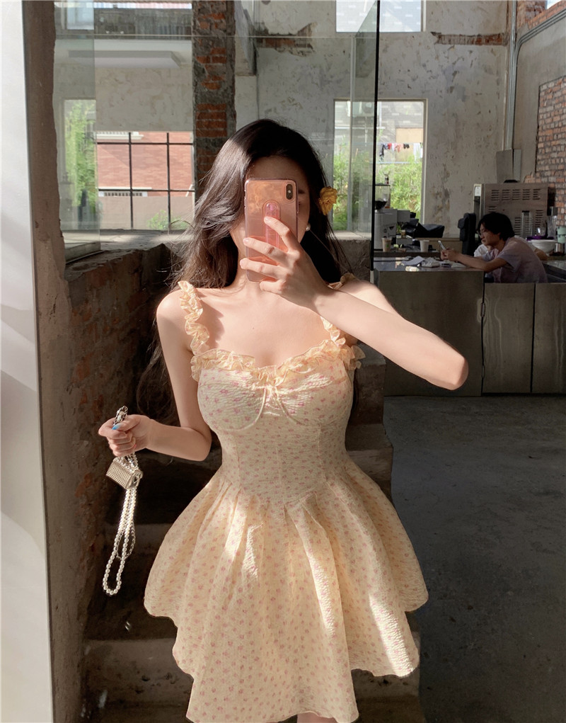 Đầm không tay Họa Tiết Hoa Phong Cách Retro Thời Trang | BigBuy360 - bigbuy360.vn