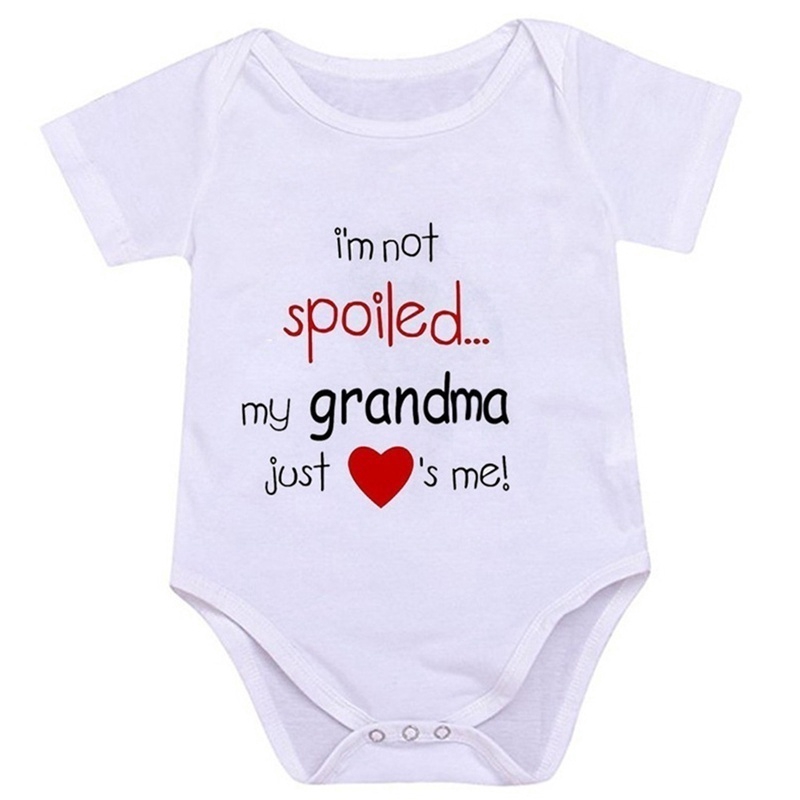 Jumpsuit Bodysuit Romper Liền Mảnh In Chữ Just Loves Me Vui Nhộn Cho Các Bé Nhỏ Sơ Sinh