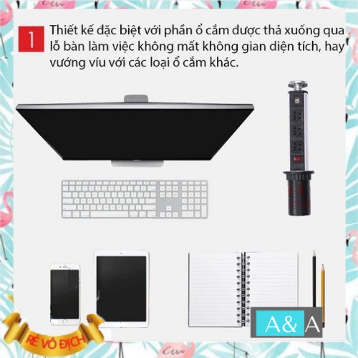 Ổ CẮM ĐA NĂNG LẮP ẨN ÂM BÀN CAO CẤP