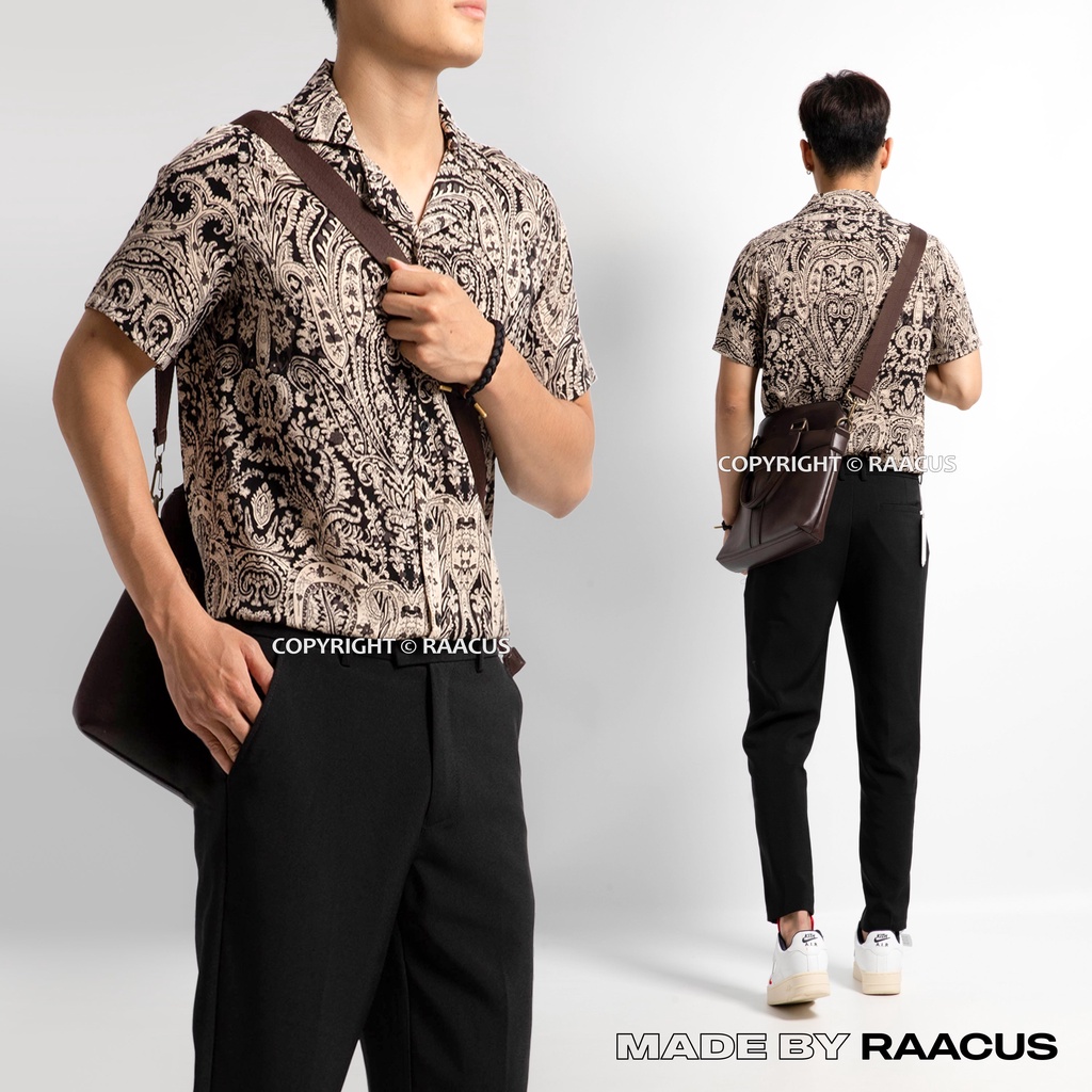 Áo sơ mi nam ngắn tay họa tiết cổ vest Hàn Quốc RAACUSSTORE, sơ mi nam công sở chất lụa tuyết cao cấp- A692 | BigBuy360 - bigbuy360.vn