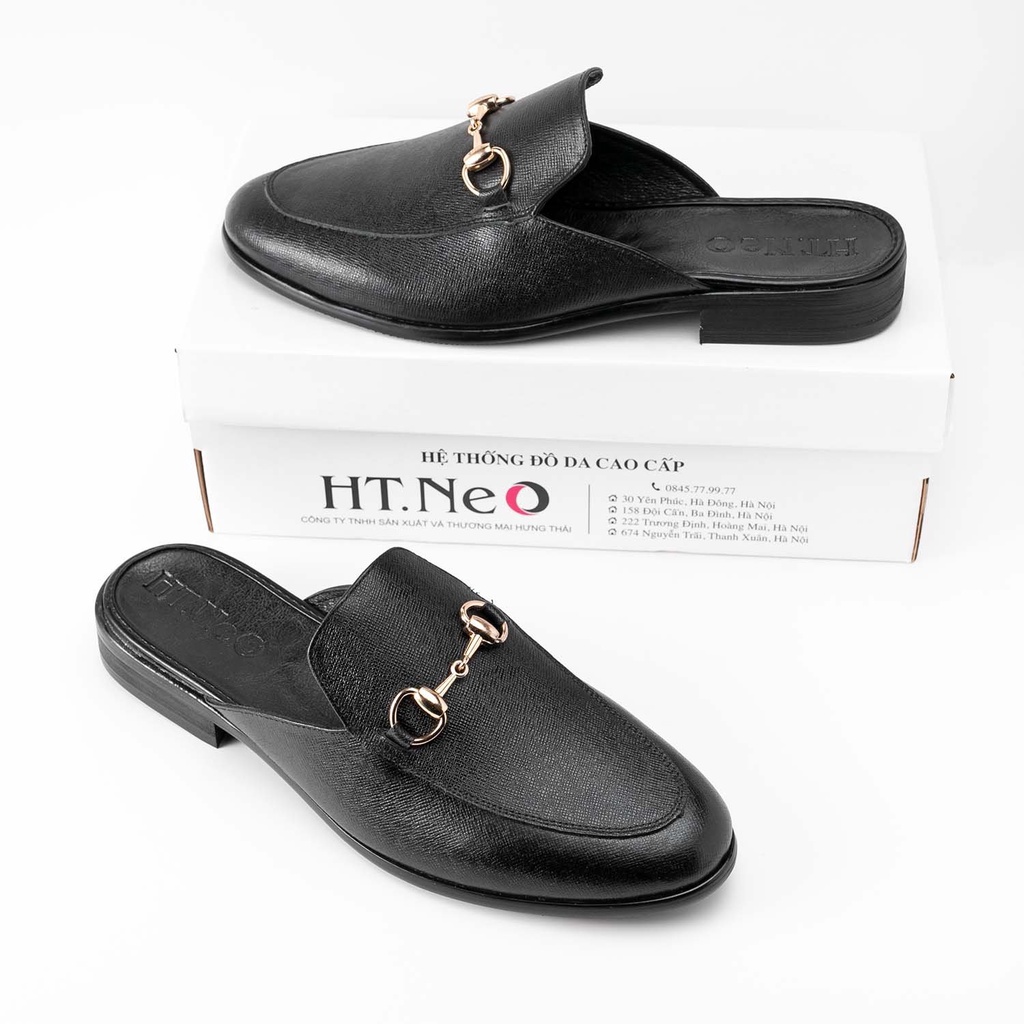 Giày sục nam - Giày mules nam HT.NEO quai kim loại cùng da bò thật tạo nến sự quý phái, thu hút và sang chảnh S003 | BigBuy360 - bigbuy360.vn