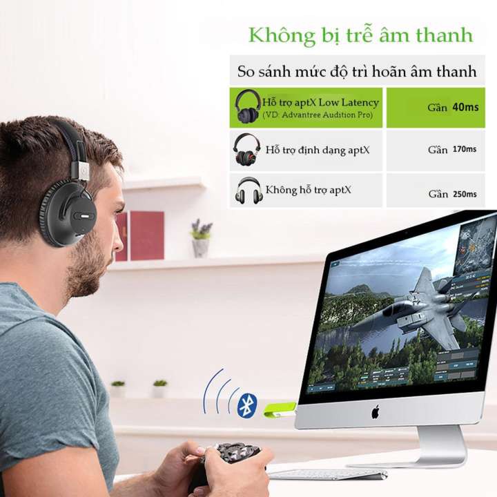 USB Bluetooth AVANTREE BTDG-50 hỗ trợ chuẩn aptX Low Latency âm thanh chất lượng cao độ trễ thấp (A1828 - Màu xanh)