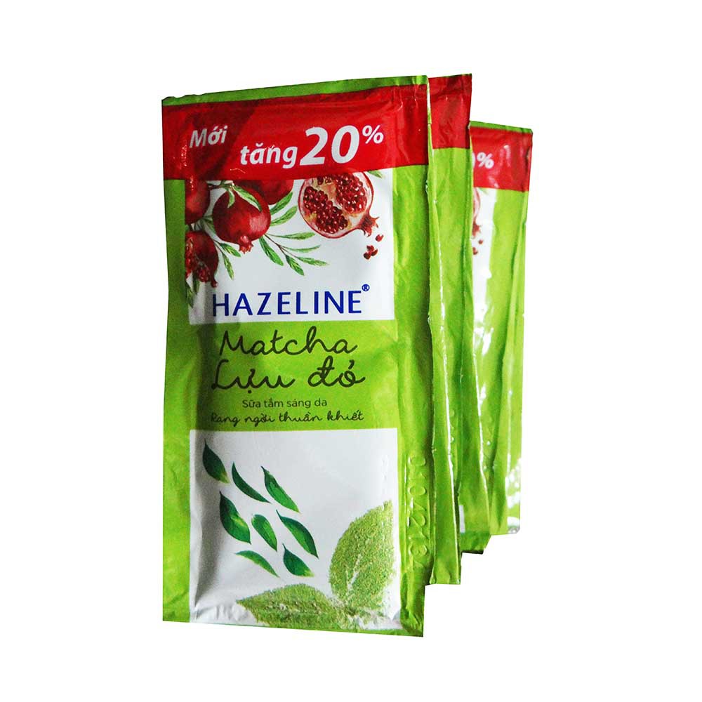 🌺🌺*Combo 10 Dây Sữa Tắm Hazeline Matcha Lựu Đỏ - Sáng Da 6g x 14 gói