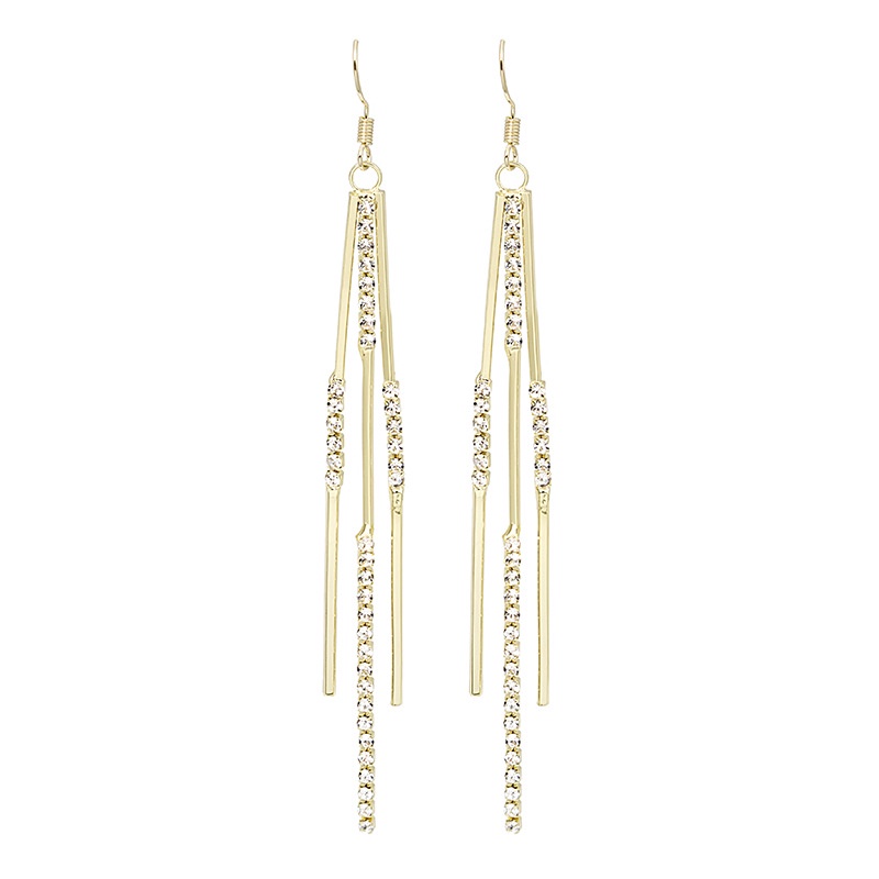 Bông Tai Dài Đính Đá Sang Trọng Dành Cho Nữ