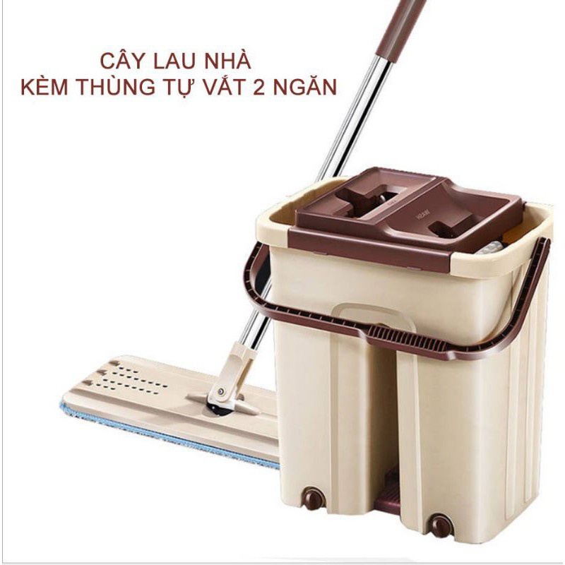 CHỔI LAU NHÀ TỰ VẮT KÈM THÙNG