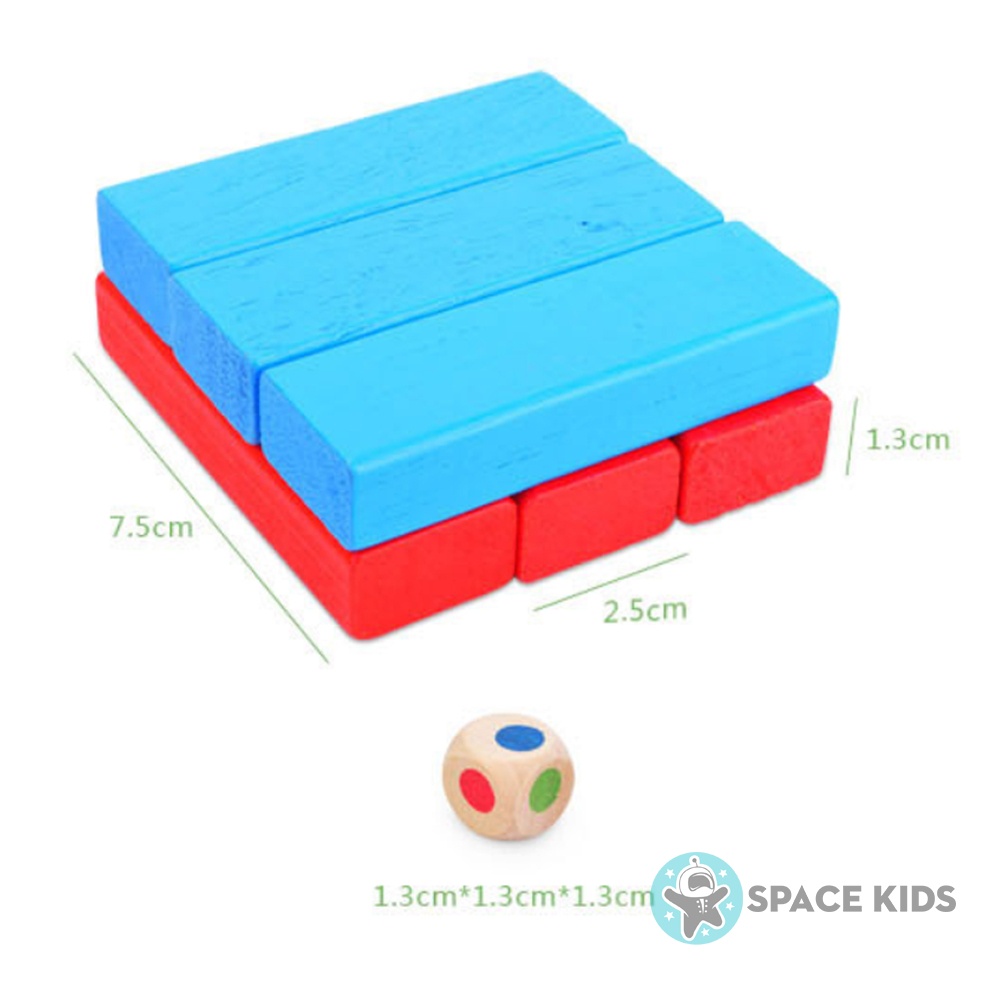 Đồ chơi thông minh Rút gỗ kèm xúc xắc cho bé giải trí Space Kids