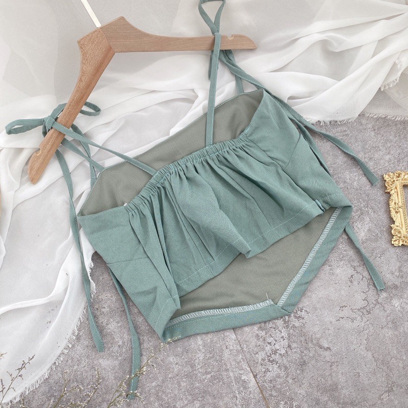 SET ÁO XANH 2D CROP QUẦN SUÔNG | BigBuy360 - bigbuy360.vn