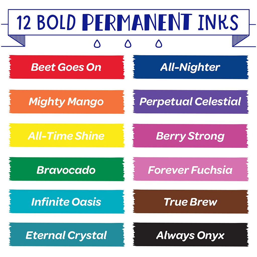 Bộ 12 Bút lông màu Ghi chú Crayola Permanent - 586539