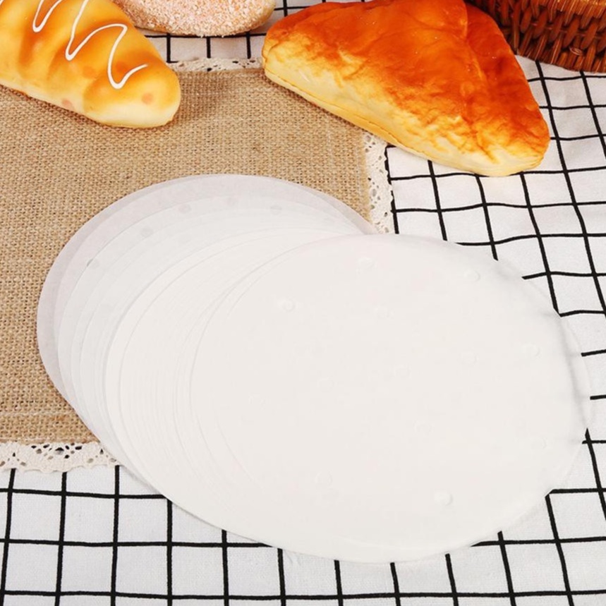 Giấy lót bánh bao hình tròn chống dính 500 tờ size từ 6 đến 13cm