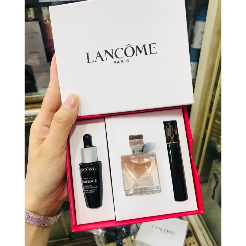 Gift set Lancome 3 món (nước hoa, mascara, serum)