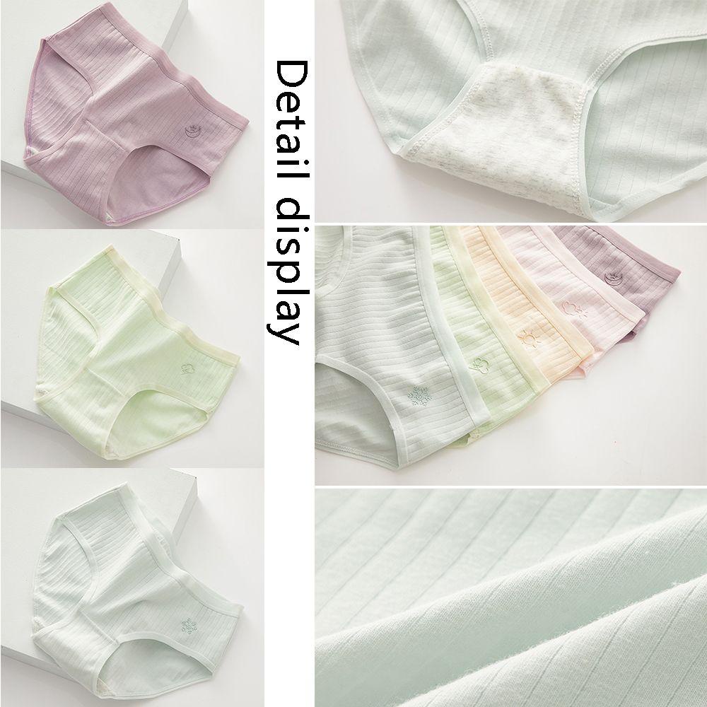 Rowans Quần Lót Cotton Không Đường May Màu Trơn Mới