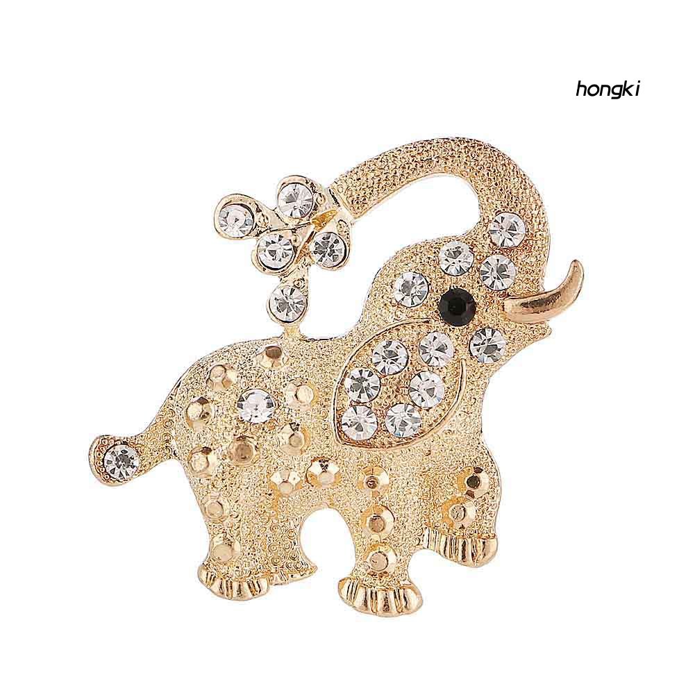 Ghim Cài Áo Hình Voi Đính Đá Nhân Tạo Thời Trang Cho Nữ