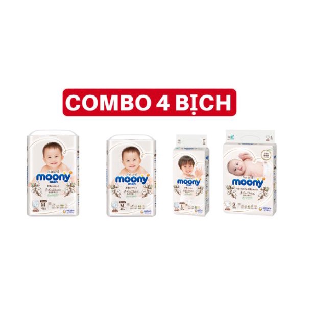 Tã Dán MOONY NATURE NewBorn nội địa Nhật size NB63  cho bé dưới 5kg