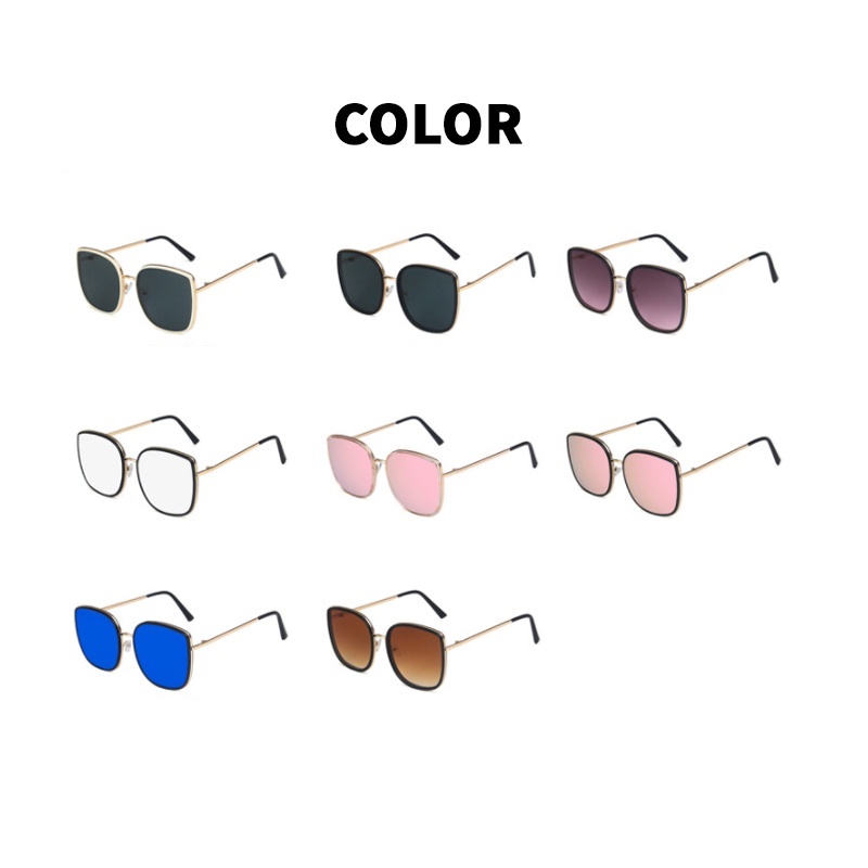 Kính Chống Nắng Gọng Kim Loại Lớn Chống Tia UV Phong Cách Hàn Quốc Thời Trang Cho Nữ