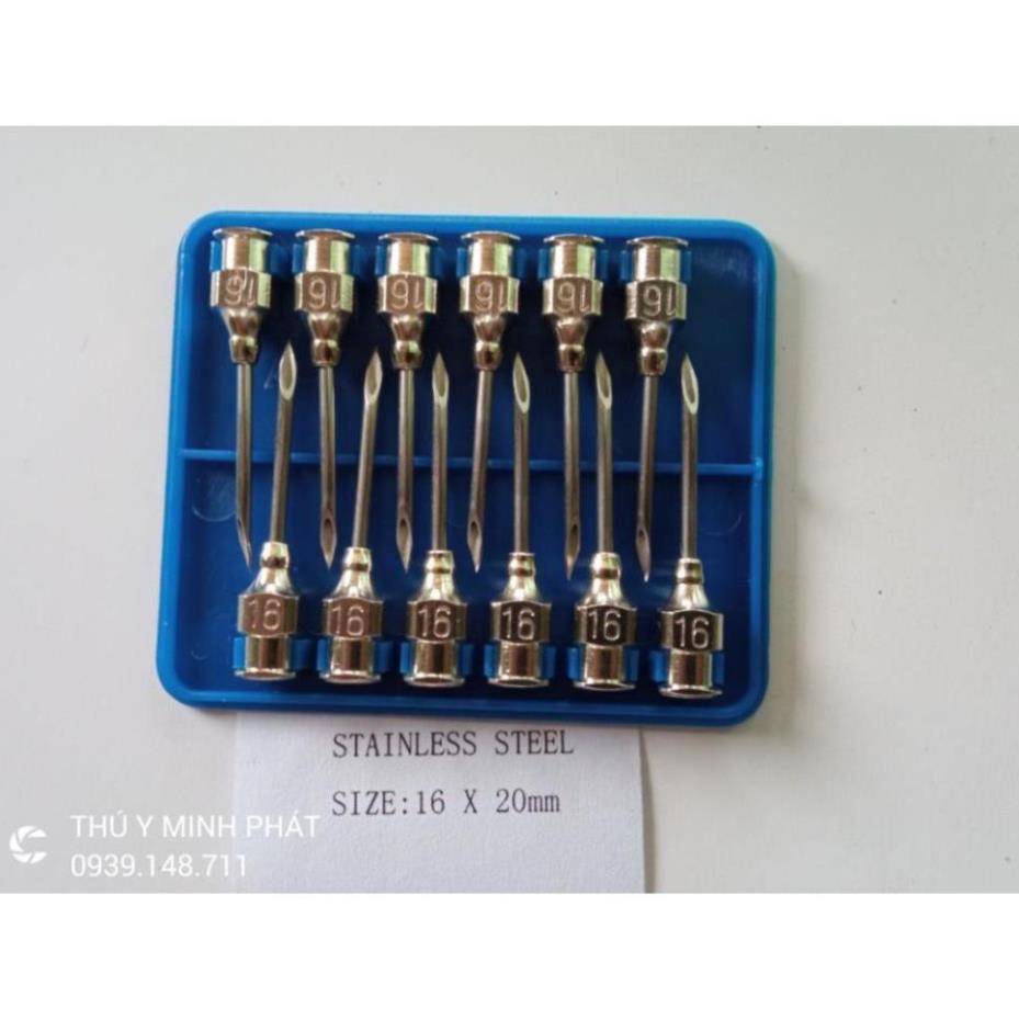 1 hộp (10 cây) kim inox số 7, 9, 12 ngắn, 12 dài, 16