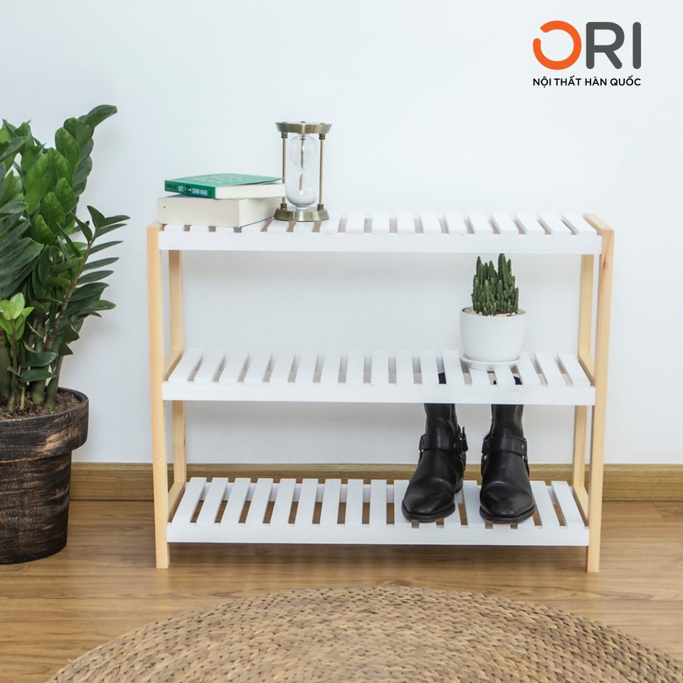 Kệ Giày Dép Đa Năng 3 Tầng Hàn Quốc - BENCH 3F - WHITE NATURAL - ORI NỘI THẤT HÀN QUỐC