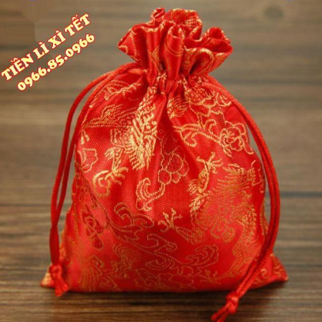 [GIÁ RẺ] Túi gấm đỏ may mắn Long Phụng ( rồng phượng )