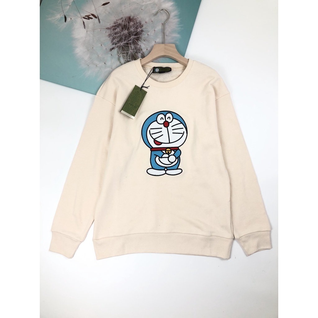 Áo sweater nam thời trang cao cấp GUCCI GG GC thiết kế trẻ trung vơi họa tiết doraemon thú vị