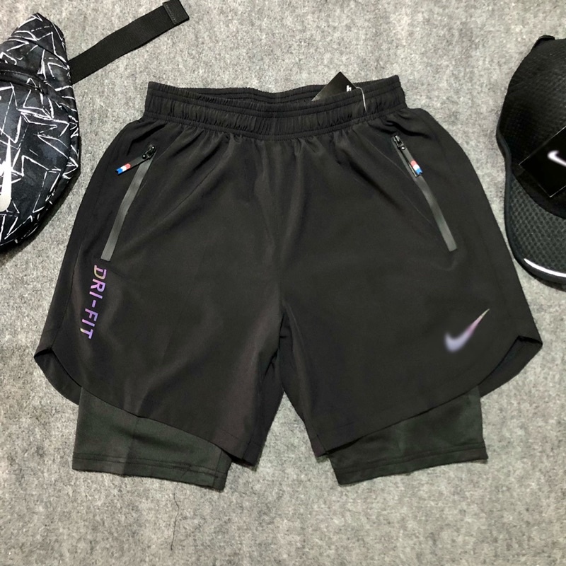 QUẦN ĐÙI THỂ THAO NAM 2 LỚP TẬP GYM,TẠ, CHẠY BỘ,ĐẠP XE