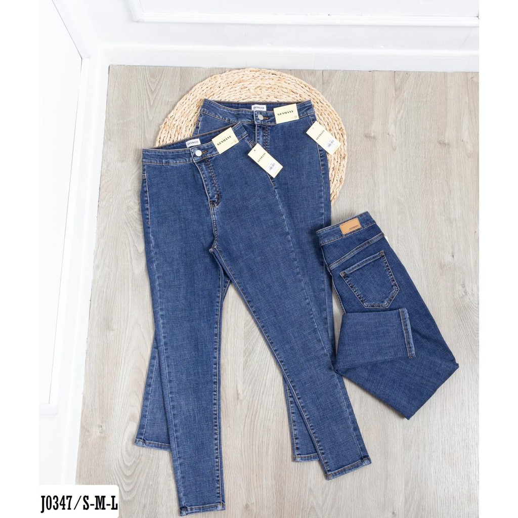 Quần Jean Nữ Ôm Skinny Trơn Đơn Giản, Lưng Cao Đẹp J0347
