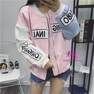 ÁO BOMBER NỮ PHỐI MÀU ĐẸP _ao khoac_Shop cho Khách xem hàng trước thanh toán