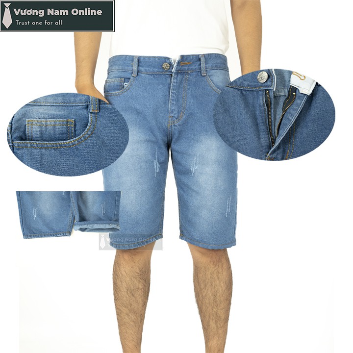 [Mã FATREND5 giảm đến 30k đơn 99k] Quần short jean nam chất bò ngắn cao cấp rách xước VN57G | BigBuy360 - bigbuy360.vn