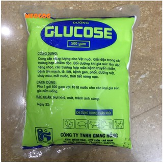 Đường Glucose 500g. Giải độc, bồi dưỡng sức khỏe cho gia cầm & vật nuôi MEOGOG