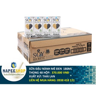 SỮA ĐẬU NÀNH SOY SECRETZ MÈ ĐEN 180ML (THÙNG 48 HỘP)