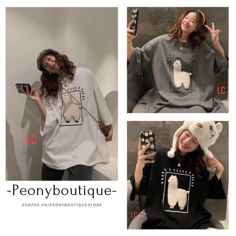 Áo Thun Nữ Tay Lỡ Thêu Cừu 🌸 Áo phông Ulzzang nữ form rộng style Korea tay lửng SIÊU HOT 🌸 ྇