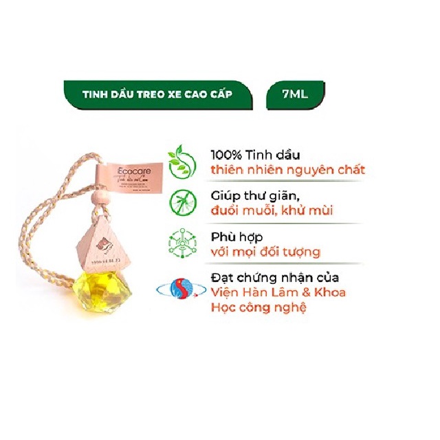 Tinh Dầu Thiên Nhiên Cao Cấp Treo Xe ECOCARE - Lọ 7ml