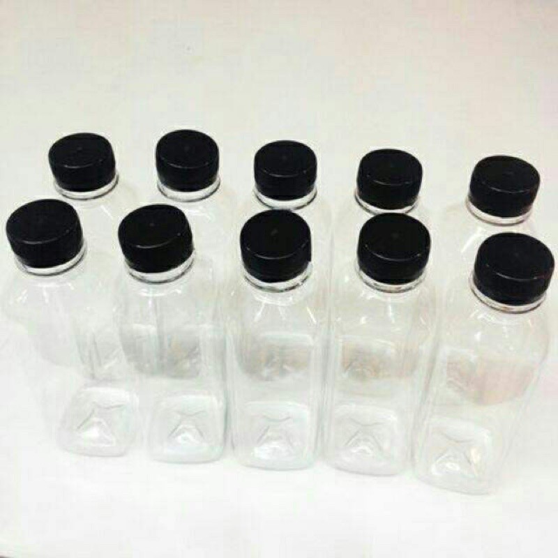 10 Chai nhựa Vuông 330ml nắp đen