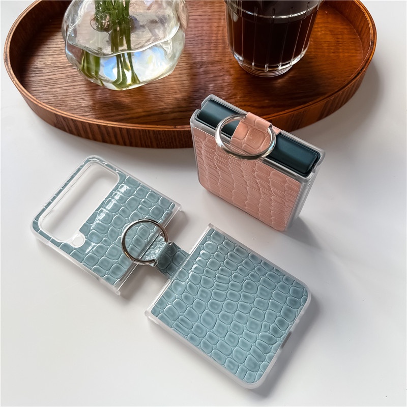Ốp Điện Thoại Da Cá Sấu Sang Trọng Có Vòng Nhẫn Cho Samsung Galaxy Z Flip 4 Z Flip 3 Zflip 3 Z Flip 4 Flip 3