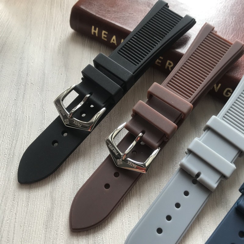 Vòng Tay Bằng Silicon Pp Có Rãnh Cho Đồng Hồ Thông Minh Patek 5711 5712G Nautilus 24mm