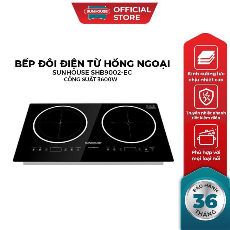 Bếp điện từ đôi Hồng ngoại Sunhouse SHB9002-EC